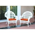 Propation W00209-C-2-FS016-CS White Wicker Chair with Orange Cushion PR2438989